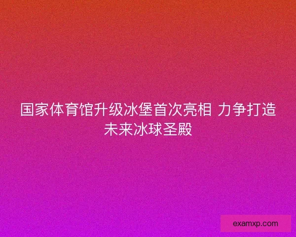 国家体育馆升级冰堡首次亮相 力争打造未来冰球圣殿