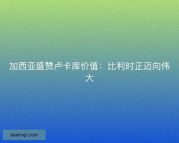 加西亚盛赞卢卡库价值：比利时正迈向伟大